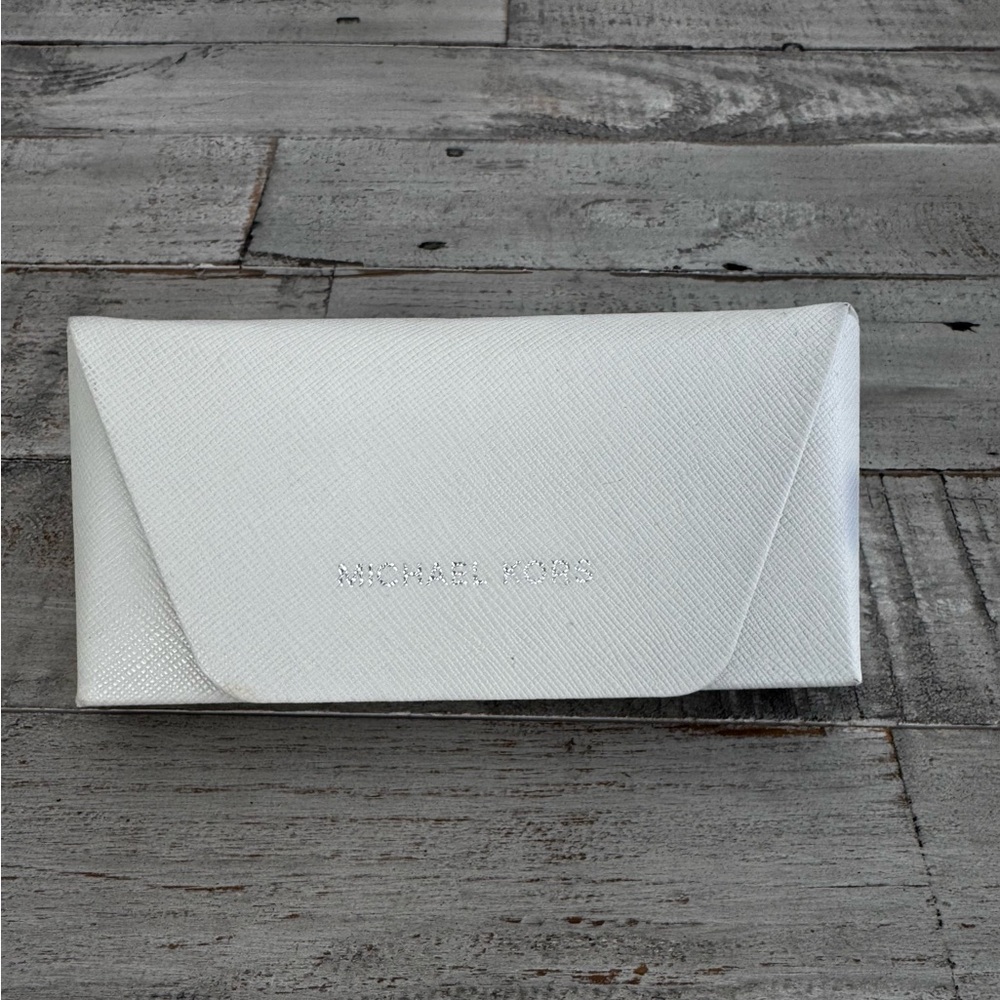 Michael Kors White Hard Shell Eye Sunglasses Case With Snap (CASE ONLY)